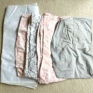 Elegant Pink and Gray Baby Bedding